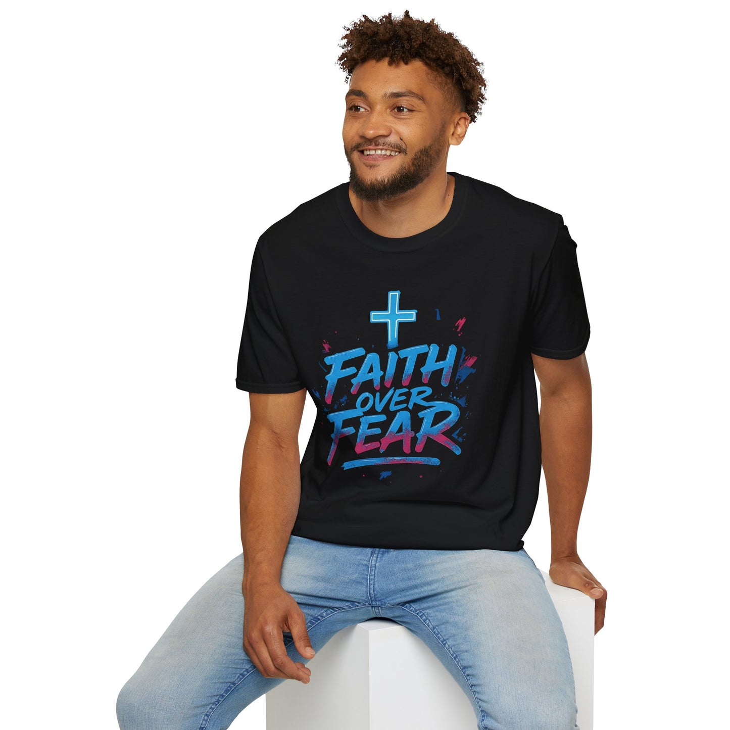 Faith Over Fear Unisex Softstyle T-Shirt - Inspirational Graphic Tee