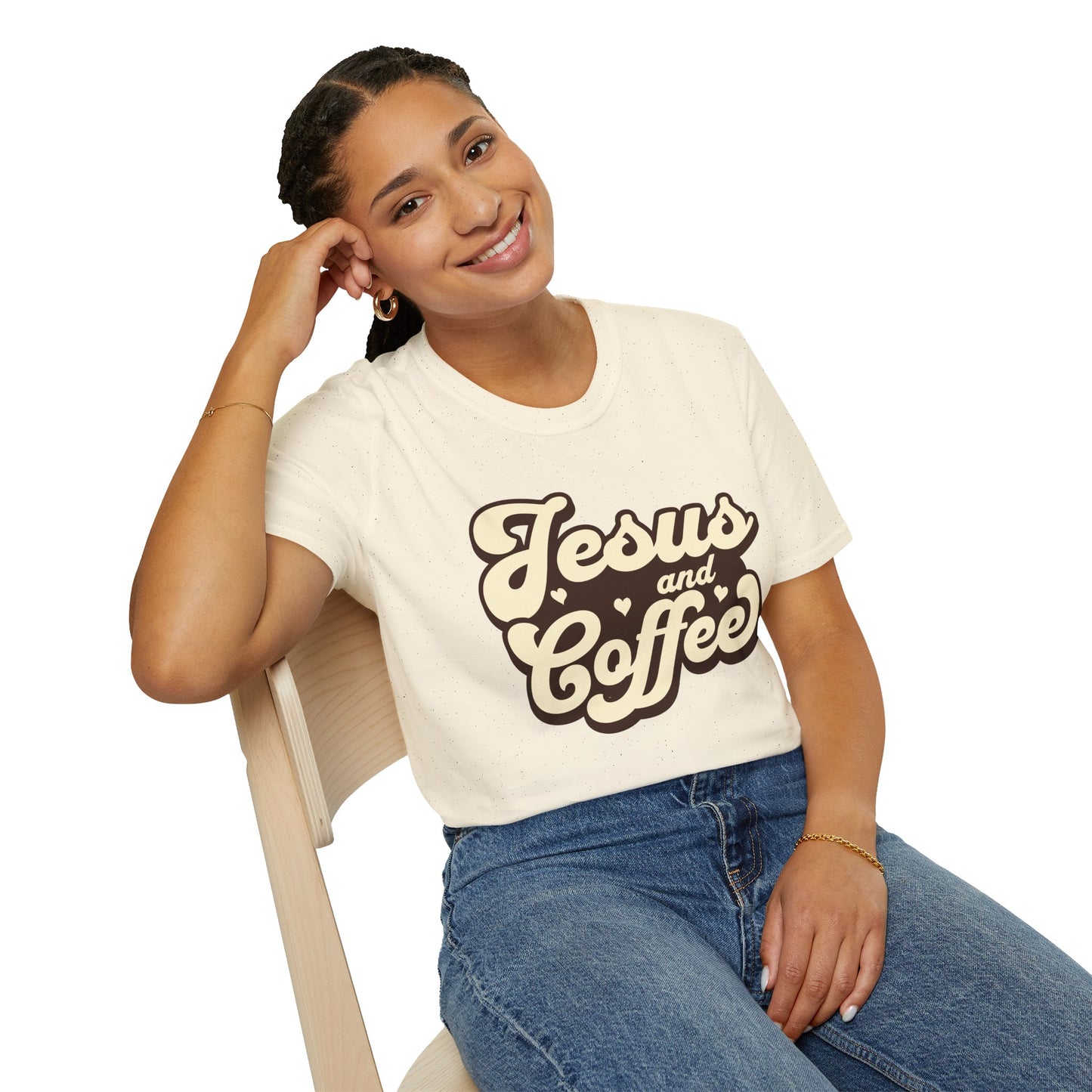 Jesus and Coffee Unisex Softstyle T-Shirt - Perfect for Faith Lovers and Coffee Enthusiasts