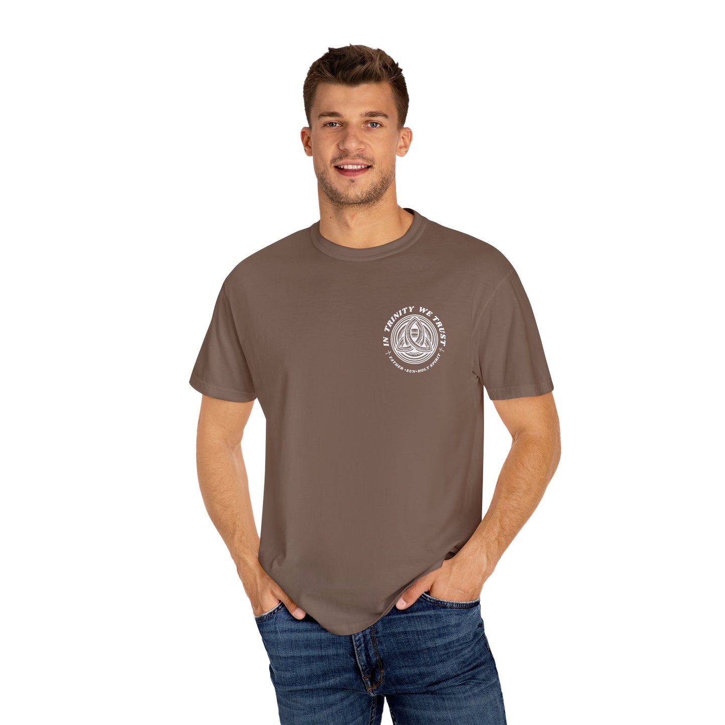 Unisex Garment-Dyed T-Shirt - 'In Trinity We Trust' Vintage Style