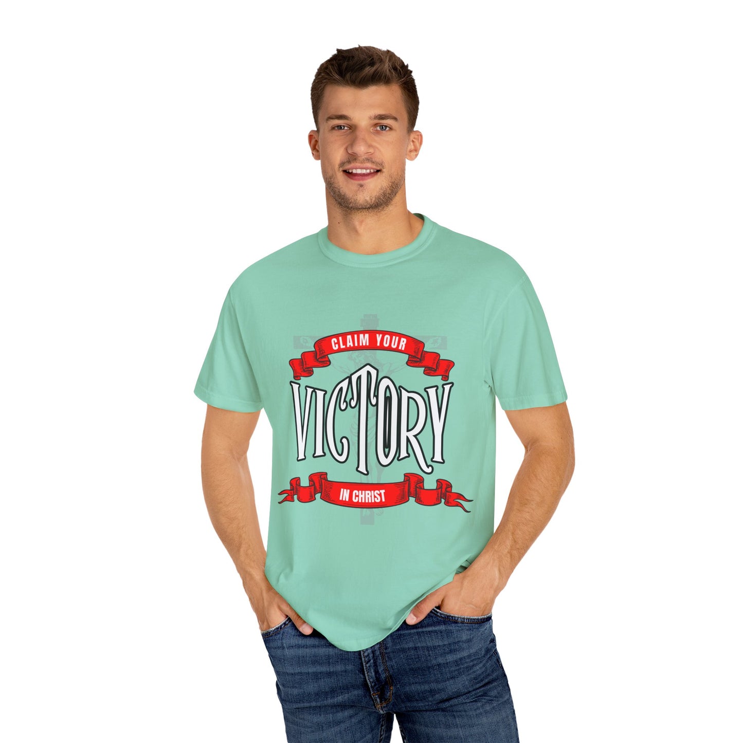 Victory in Christ Unisex Garment-Dyed T-Shirt