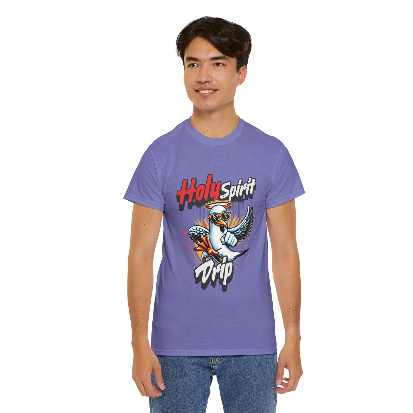 Holy Spirit Drip Unisex Heavy Cotton Tee - Unique Graphic Tee for Everyday Style