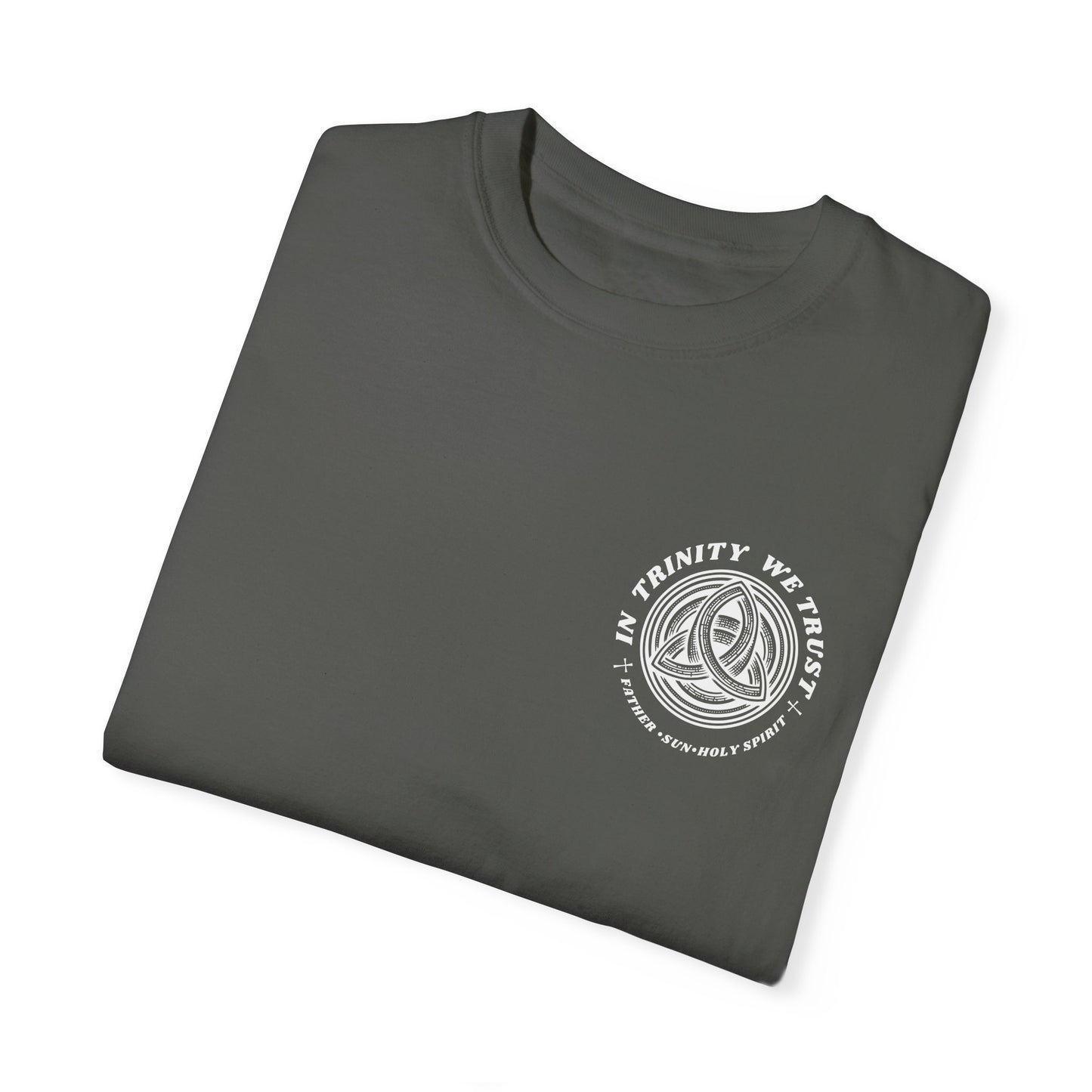 Unisex Garment-Dyed T-Shirt - 'In Trinity We Trust' Vintage Style