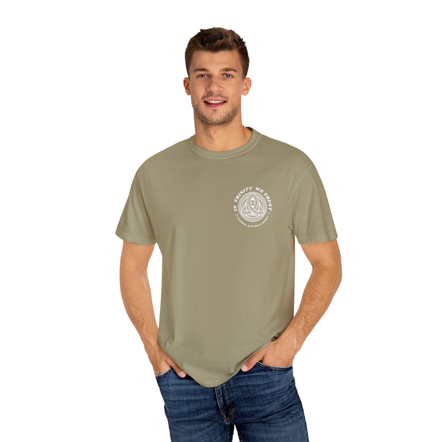 Unisex Garment-Dyed T-Shirt - 'In Trinity We Trust' Vintage Style