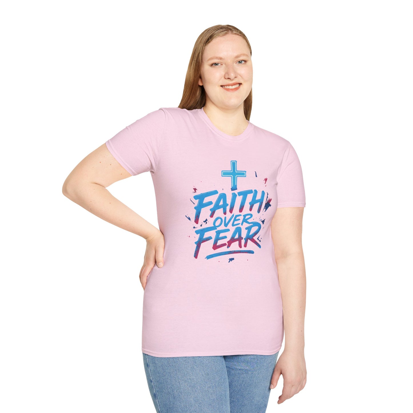 Faith Over Fear Unisex Softstyle T-Shirt - Inspirational Graphic Tee