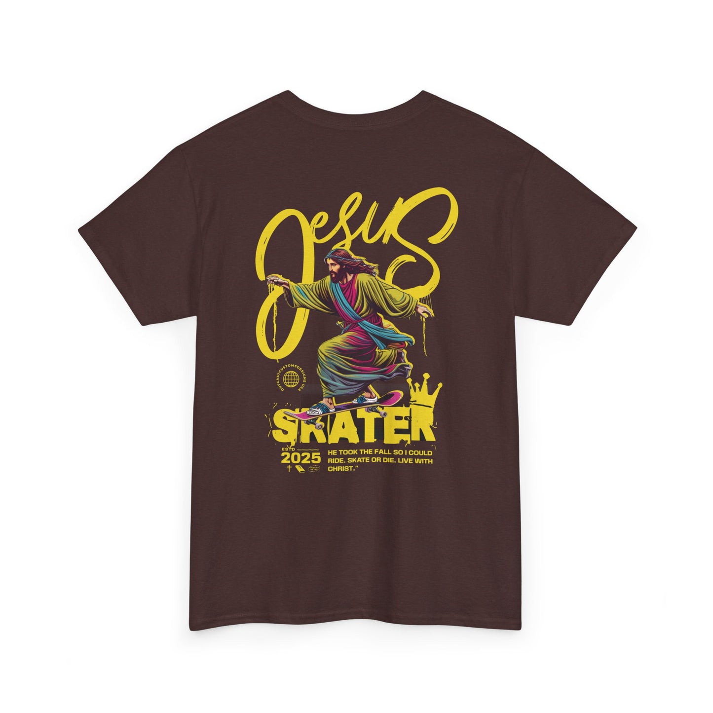 Jesus Skater Unisex Heavy Cotton Tee - Cool and Casual Faith-Inspired Shirt