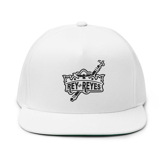 Rey de Reyes Flat Bill Cap - Stylish Embroidered Snapback for Streetwear Enthusiasts
