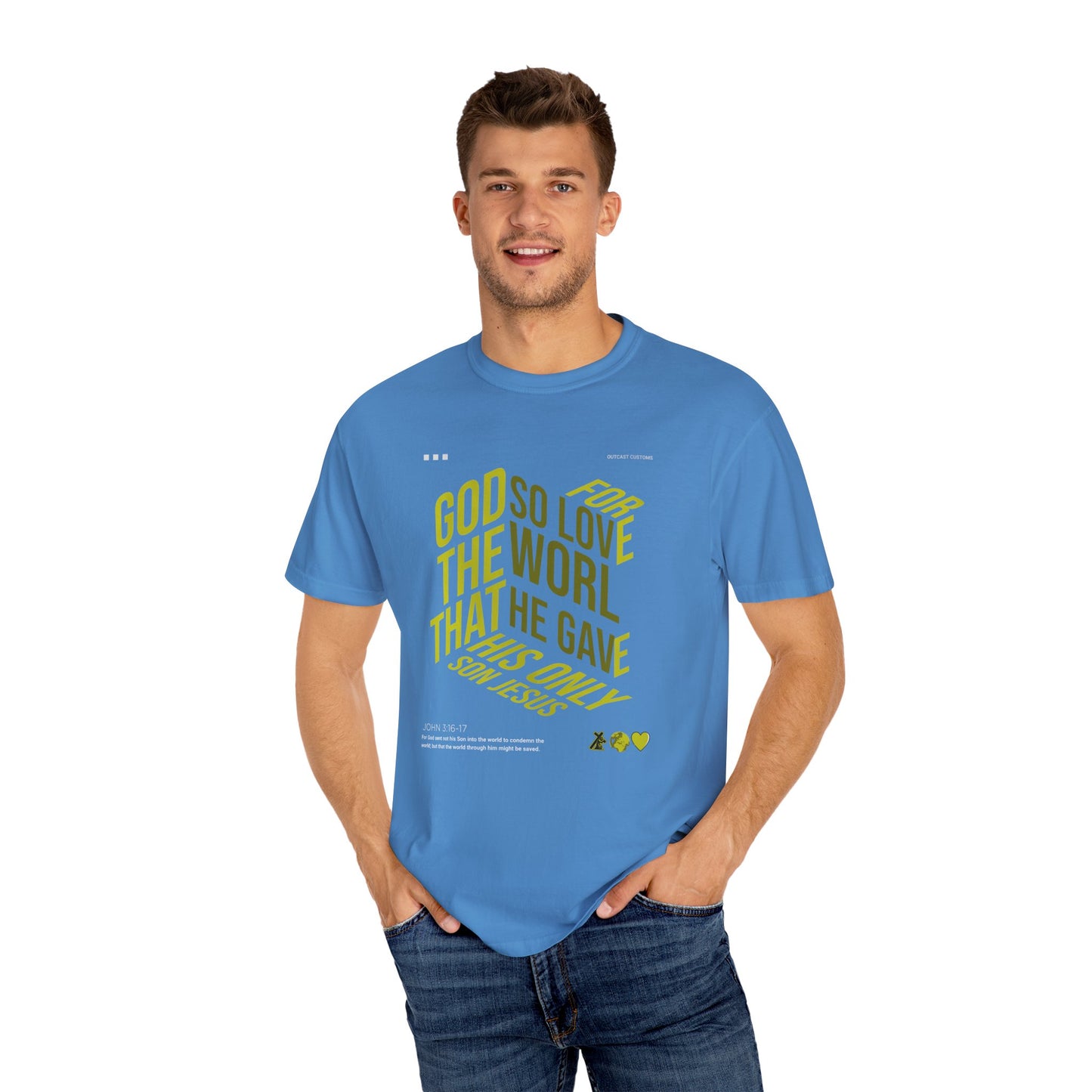 Inspirational Faith T-Shirt - "For God So Loved the World"