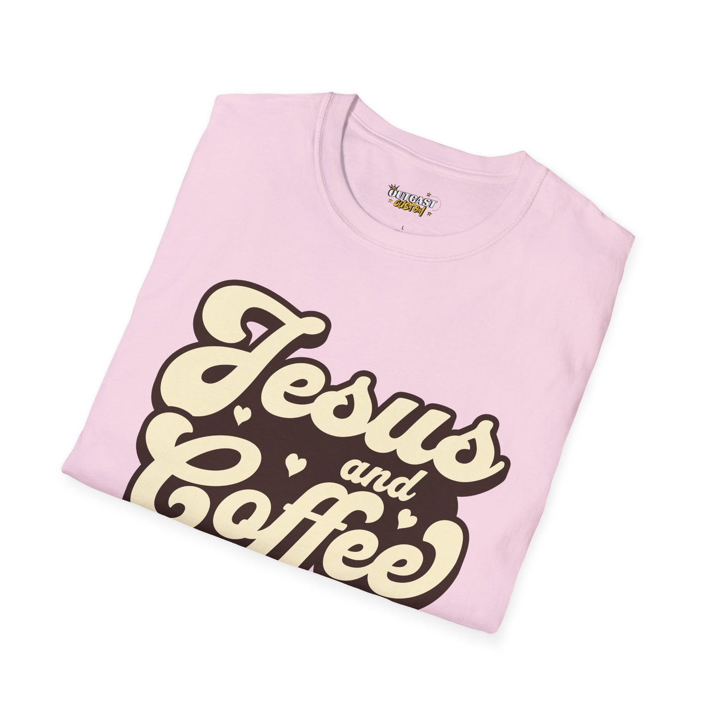 Jesus and Coffee Unisex Softstyle T-Shirt - Perfect for Faith Lovers and Coffee Enthusiasts