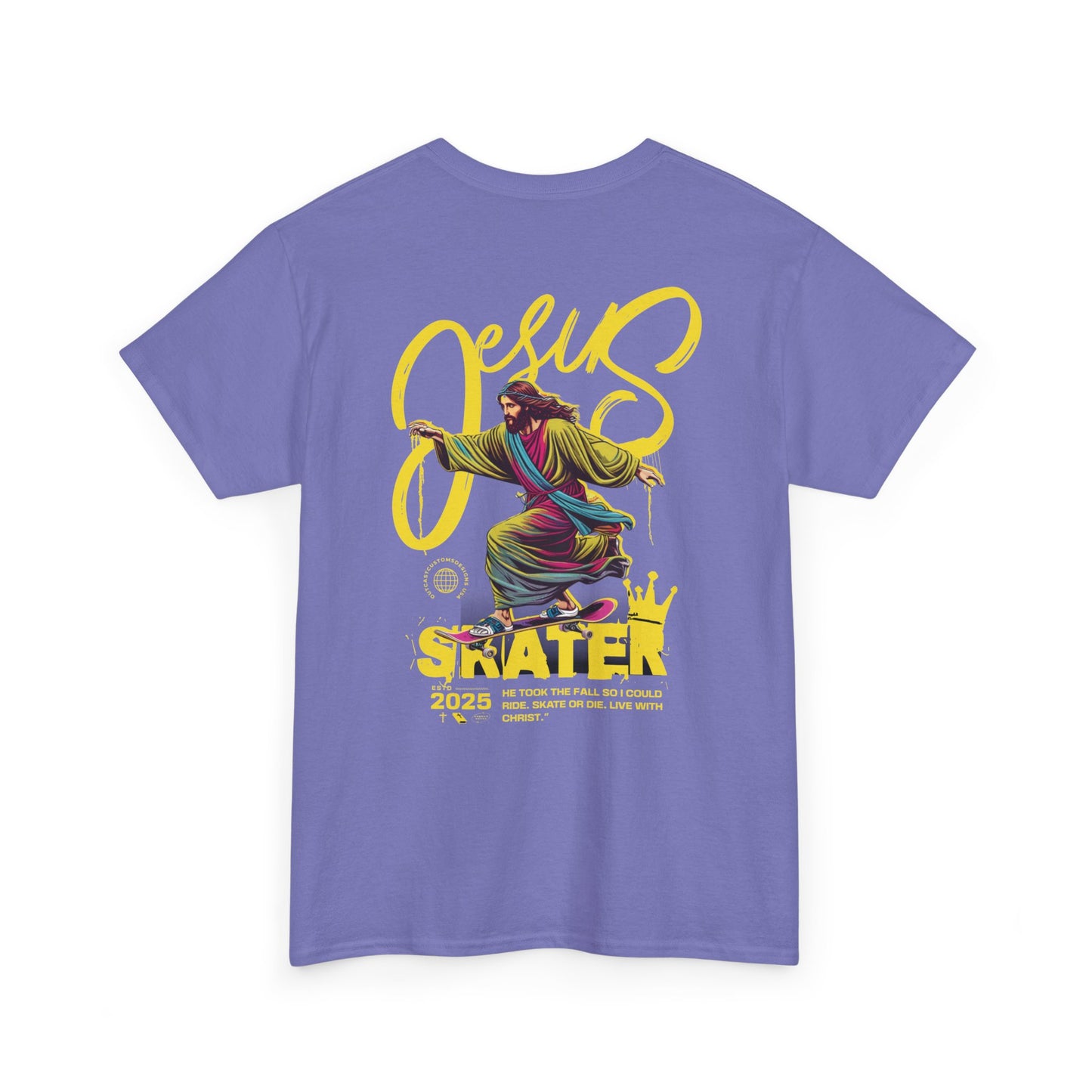 Jesus Skater Unisex Heavy Cotton Tee - Cool and Casual Faith-Inspired Shirt