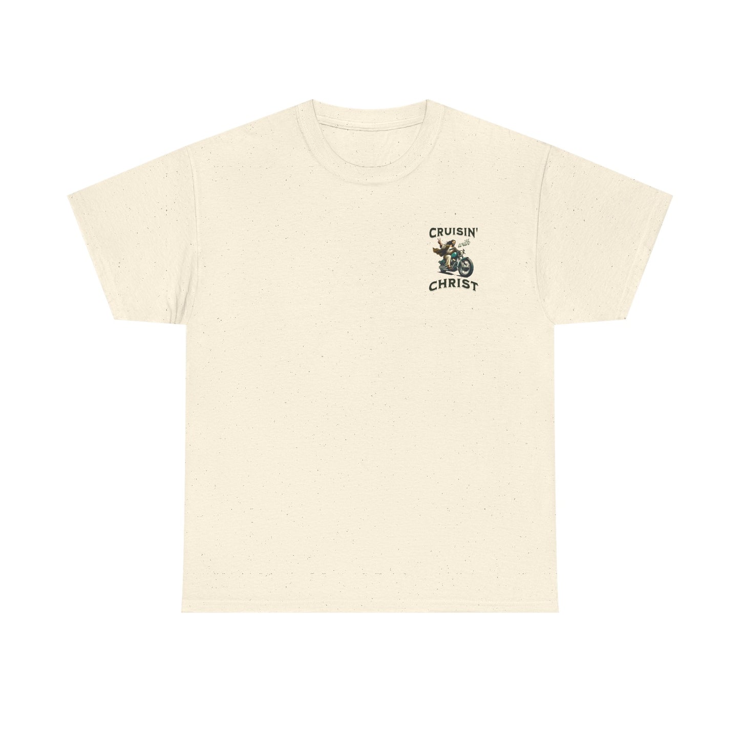 Cruisin' with Christ Heavy Cotton Tee | Faith-Based Unisex T-Shirt for Riders