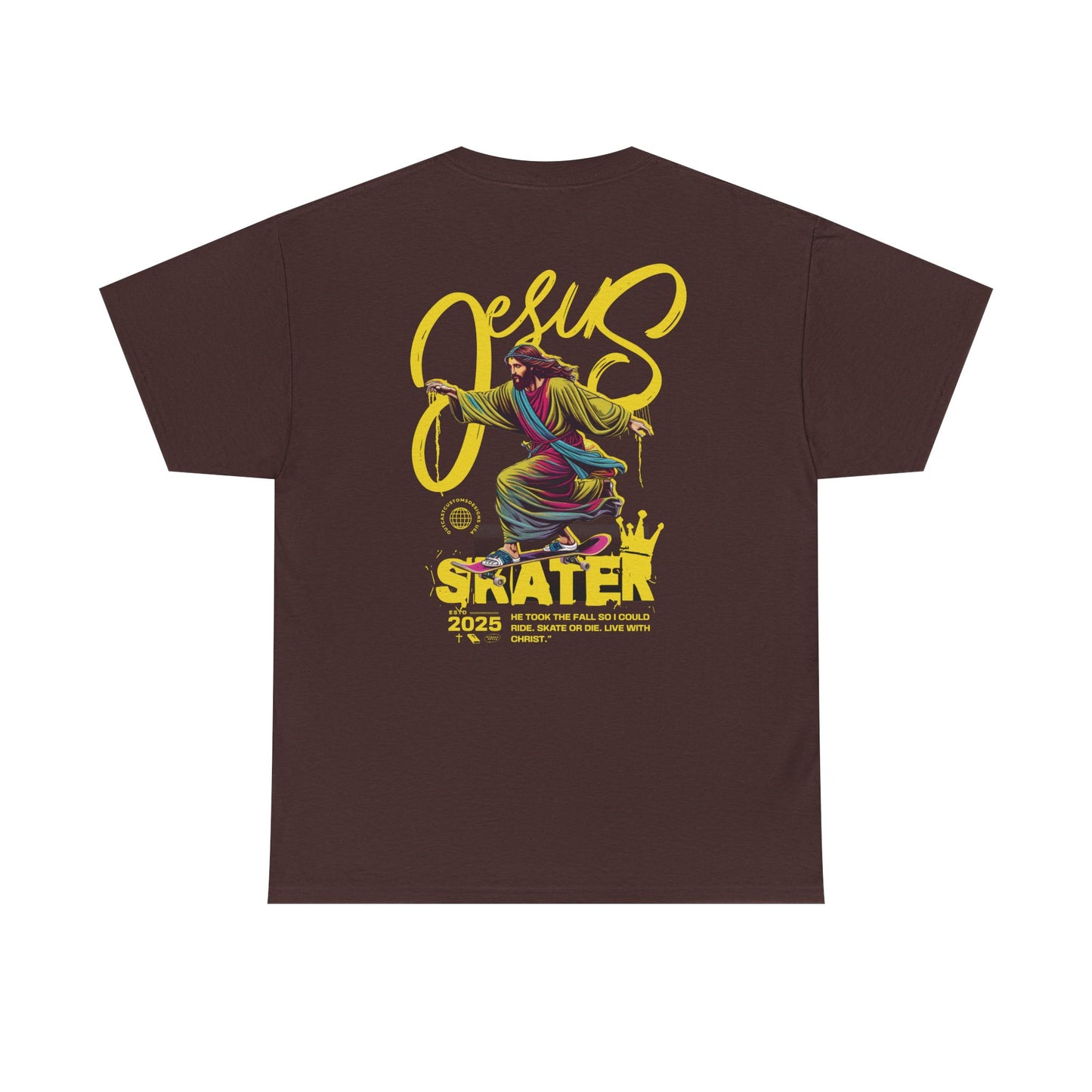 Jesus Skater Unisex Heavy Cotton Tee - Cool and Casual Faith-Inspired Shirt