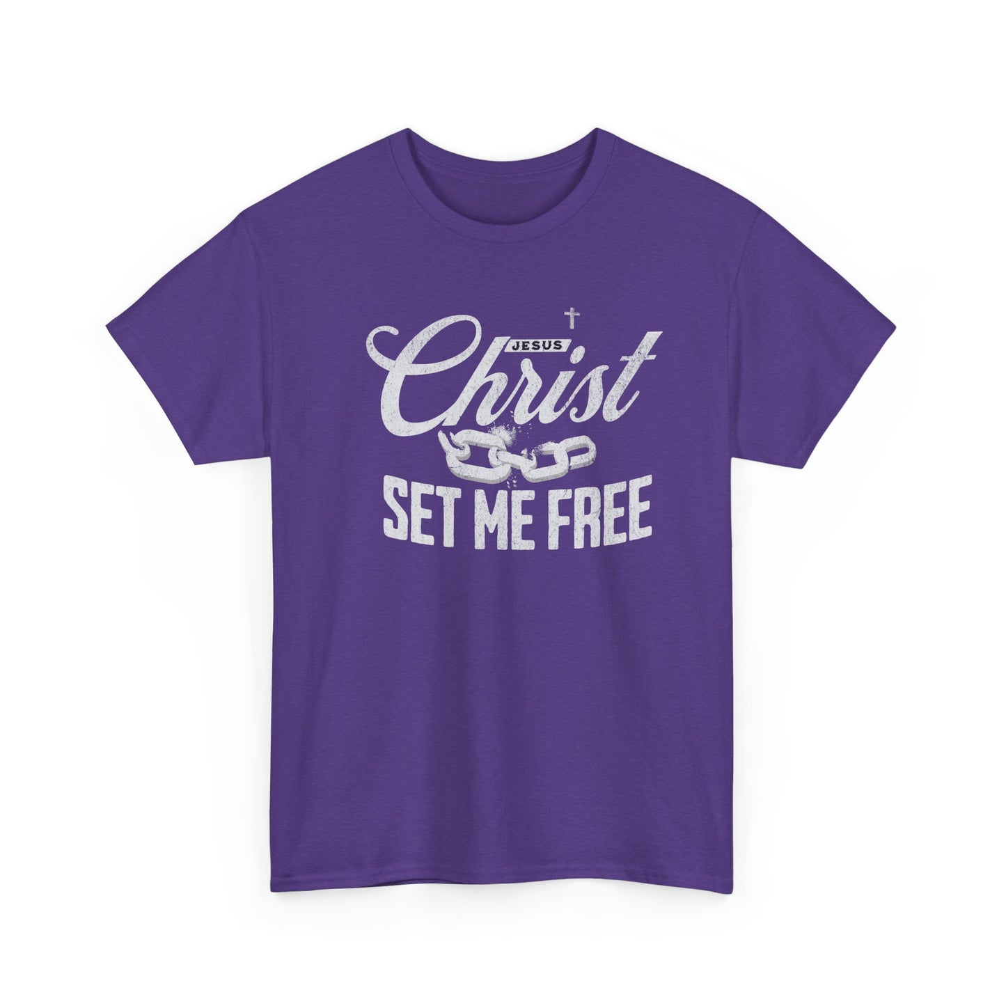 Inspirational Unisex Heavy Cotton Tee - 'Christ Set Me Free'