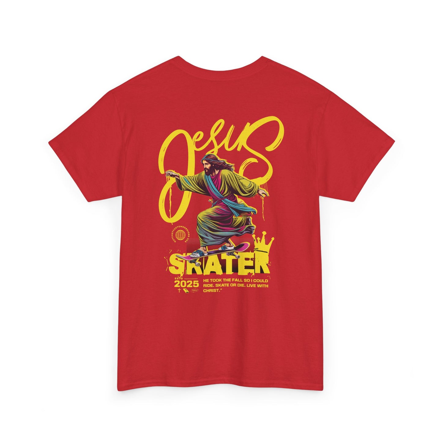 Jesus Skater Unisex Heavy Cotton Tee - Cool and Casual Faith-Inspired Shirt