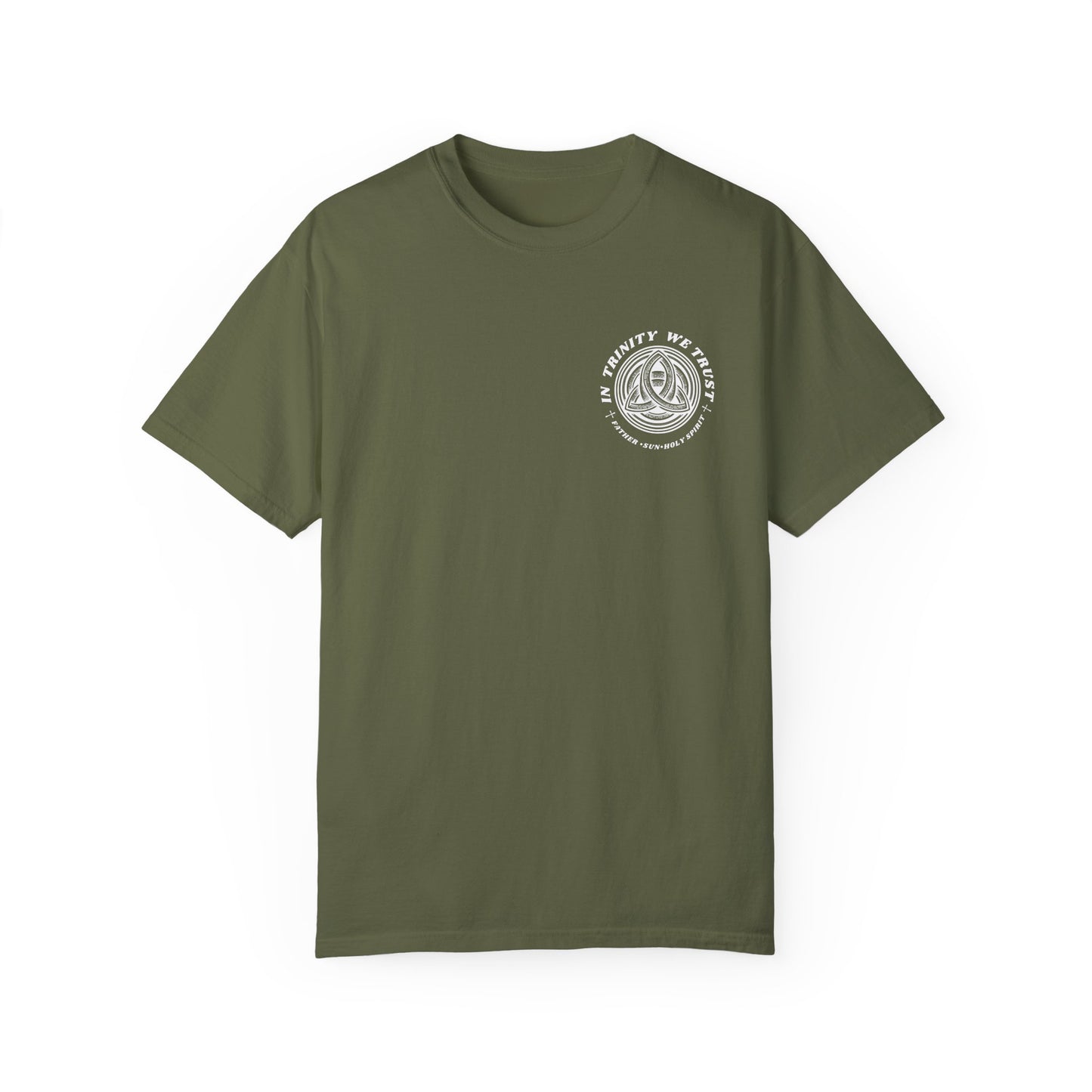 Unisex Garment-Dyed T-Shirt - 'In Trinity We Trust' Vintage Style