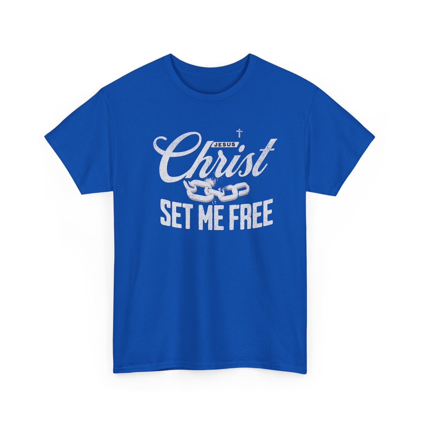 Inspirational Unisex Heavy Cotton Tee - 'Christ Set Me Free'