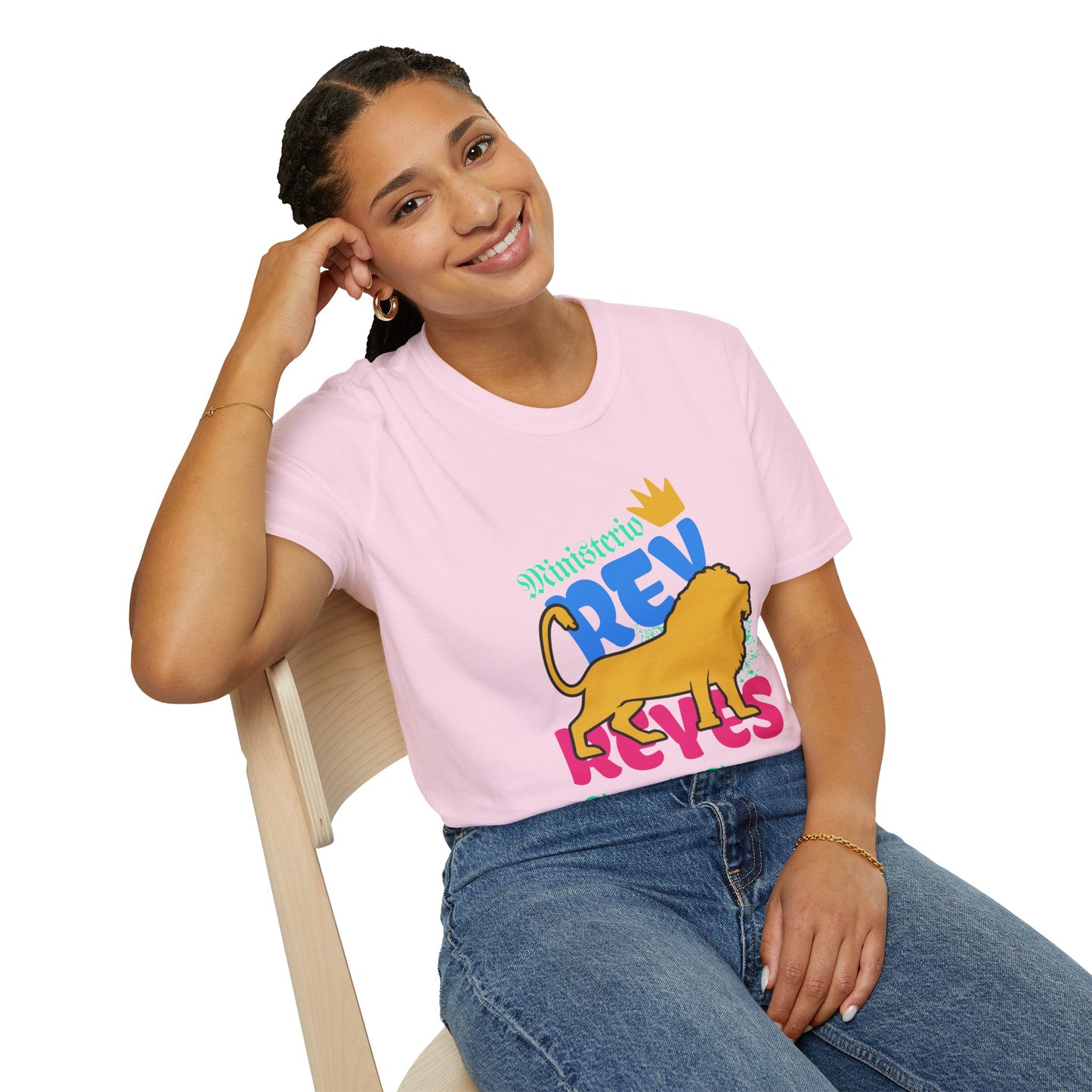 Ministerio Crew Unisex Softstyle T-Shirt - Vibrant Lion Design for Casual Wear