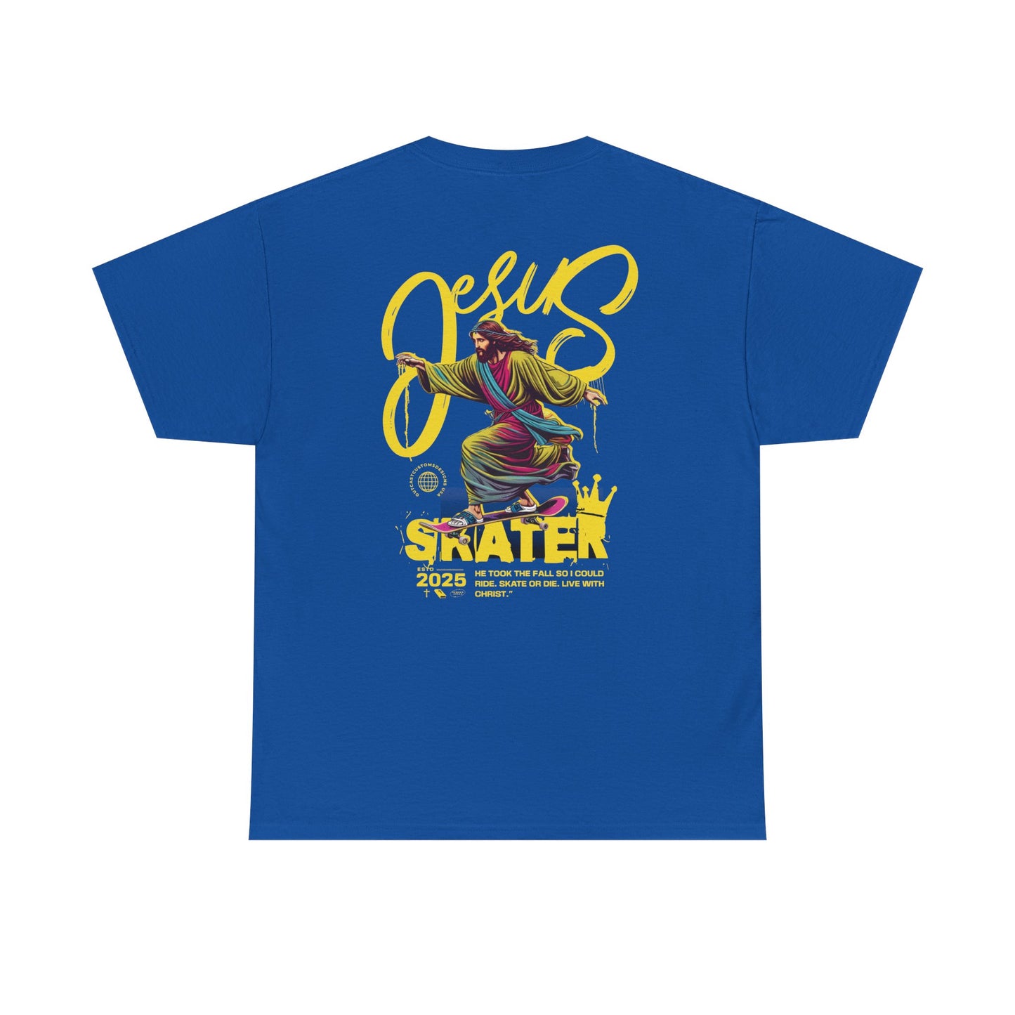 Jesus Skater Unisex Heavy Cotton Tee - Cool and Casual Faith-Inspired Shirt