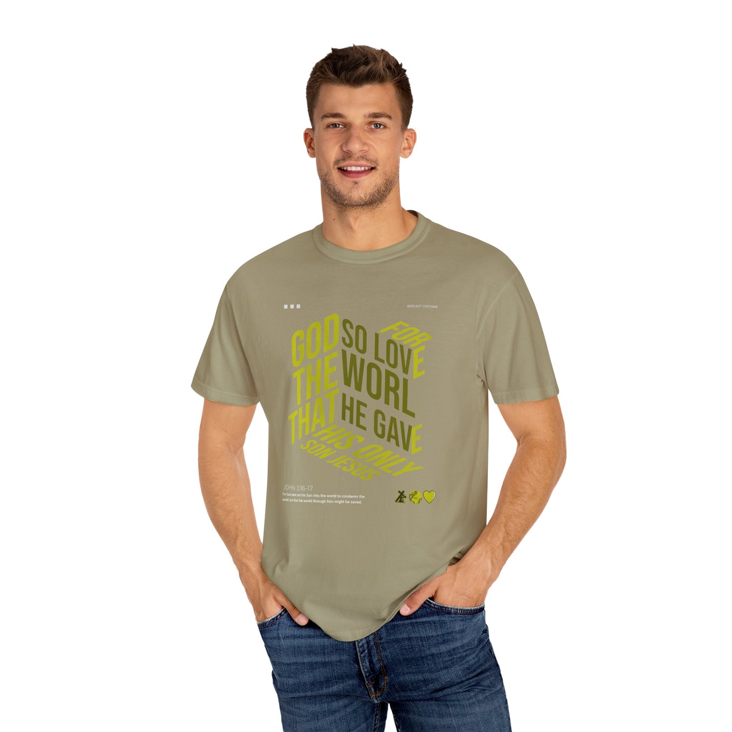 Inspirational Faith T-Shirt - "For God So Loved the World"