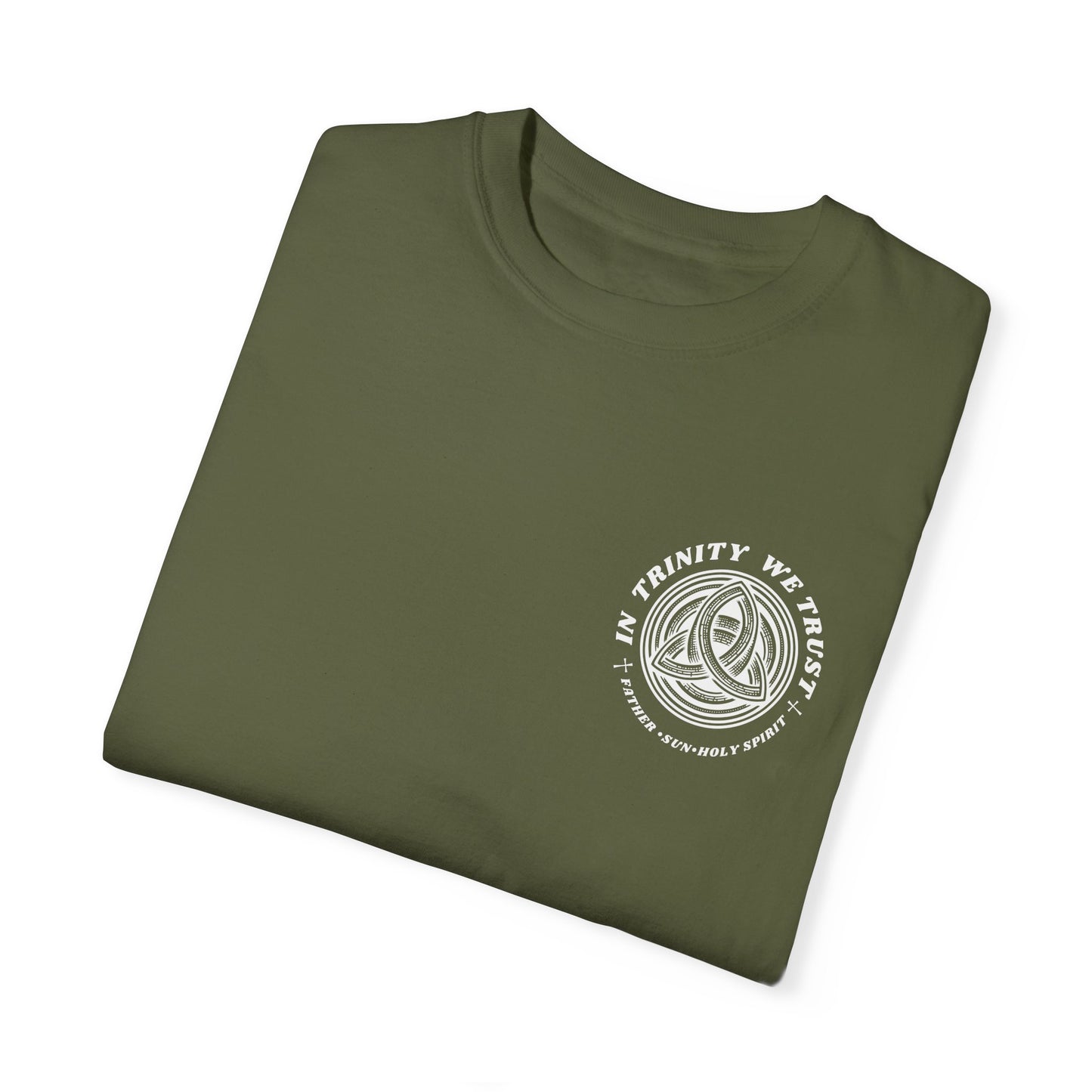 Unisex Garment-Dyed T-Shirt - 'In Trinity We Trust' Vintage Style