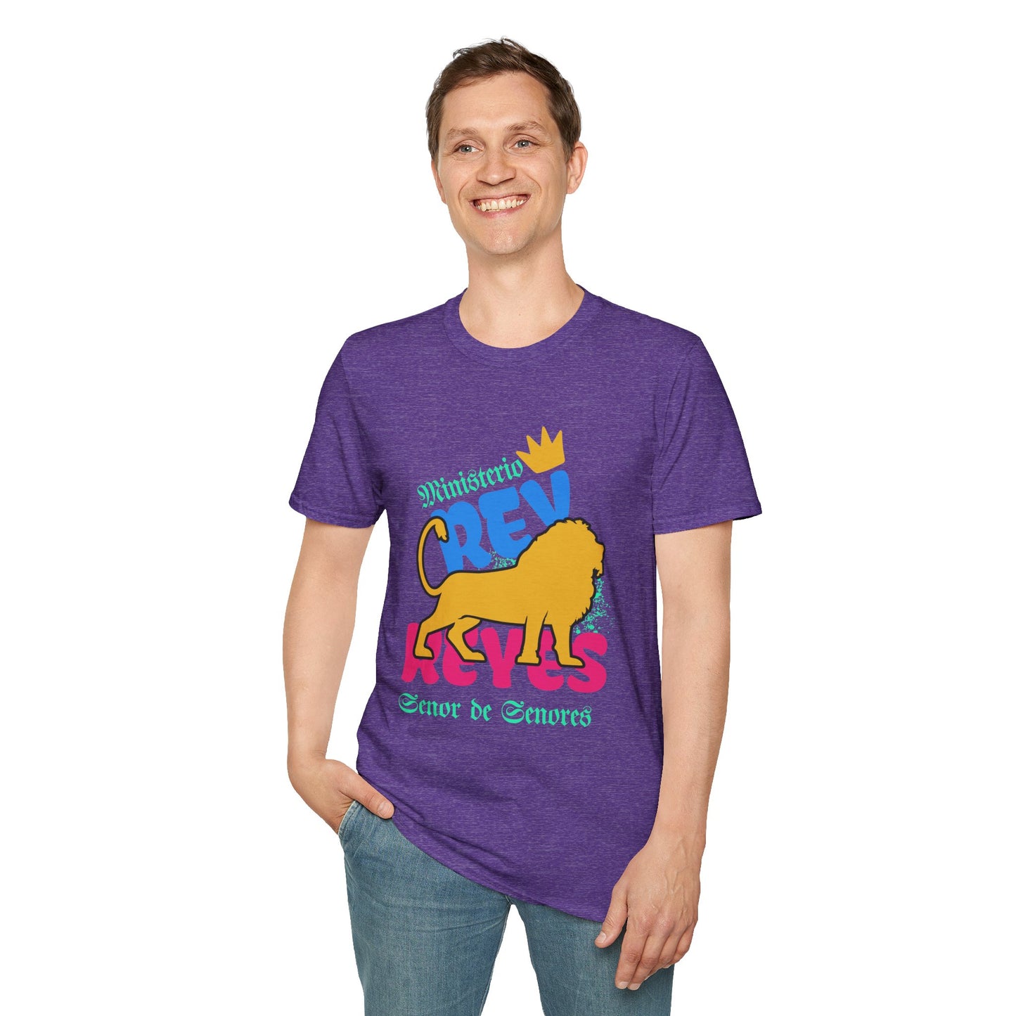 Ministerio Crew Unisex Softstyle T-Shirt - Vibrant Lion Design for Casual Wear