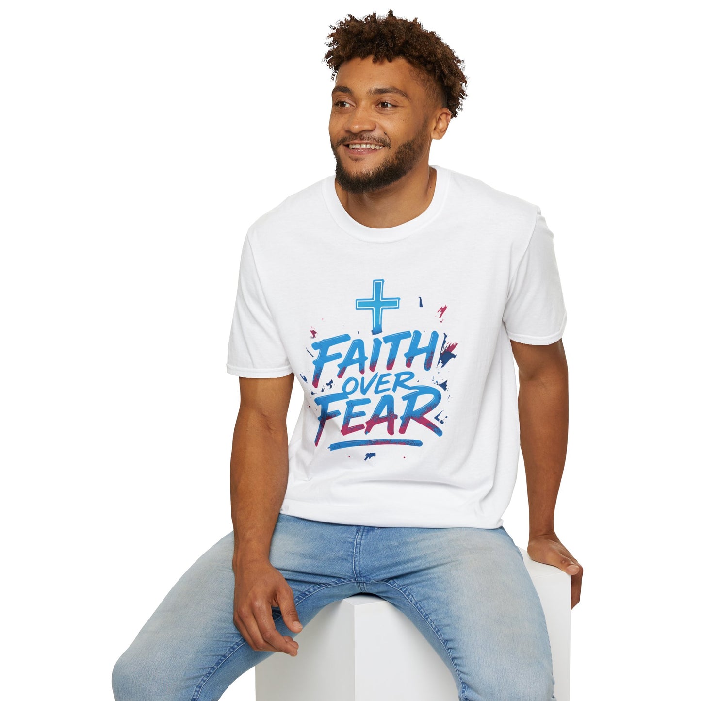 Faith Over Fear Unisex Softstyle T-Shirt - Inspirational Graphic Tee