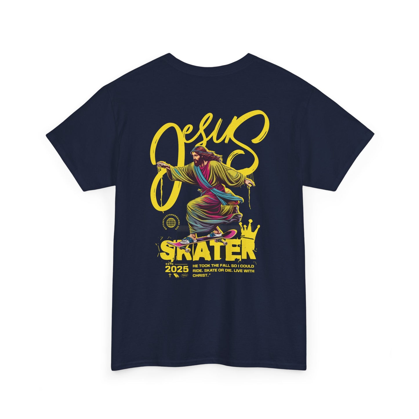 Jesus Skater Unisex Heavy Cotton Tee - Cool and Casual Faith-Inspired Shirt