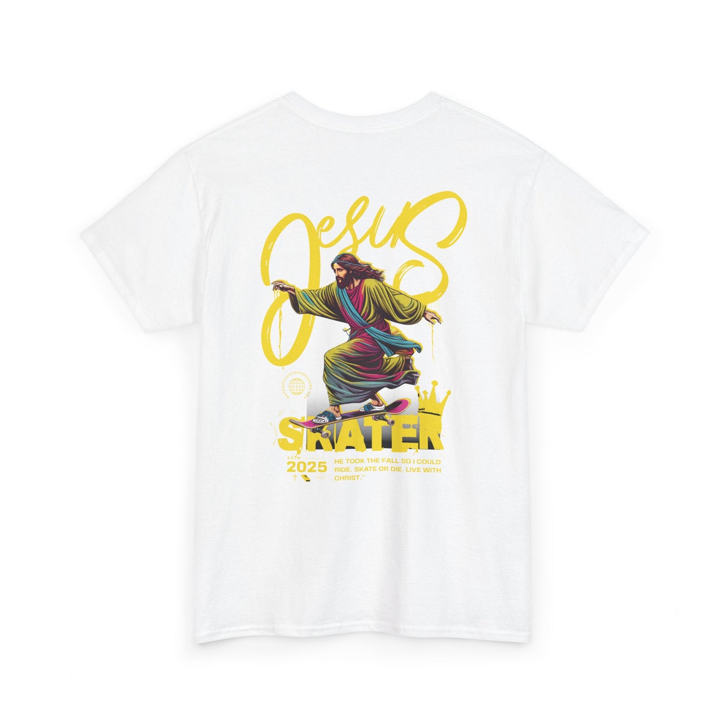 Jesus Skater Unisex Heavy Cotton Tee - Cool and Casual Faith-Inspired Shirt