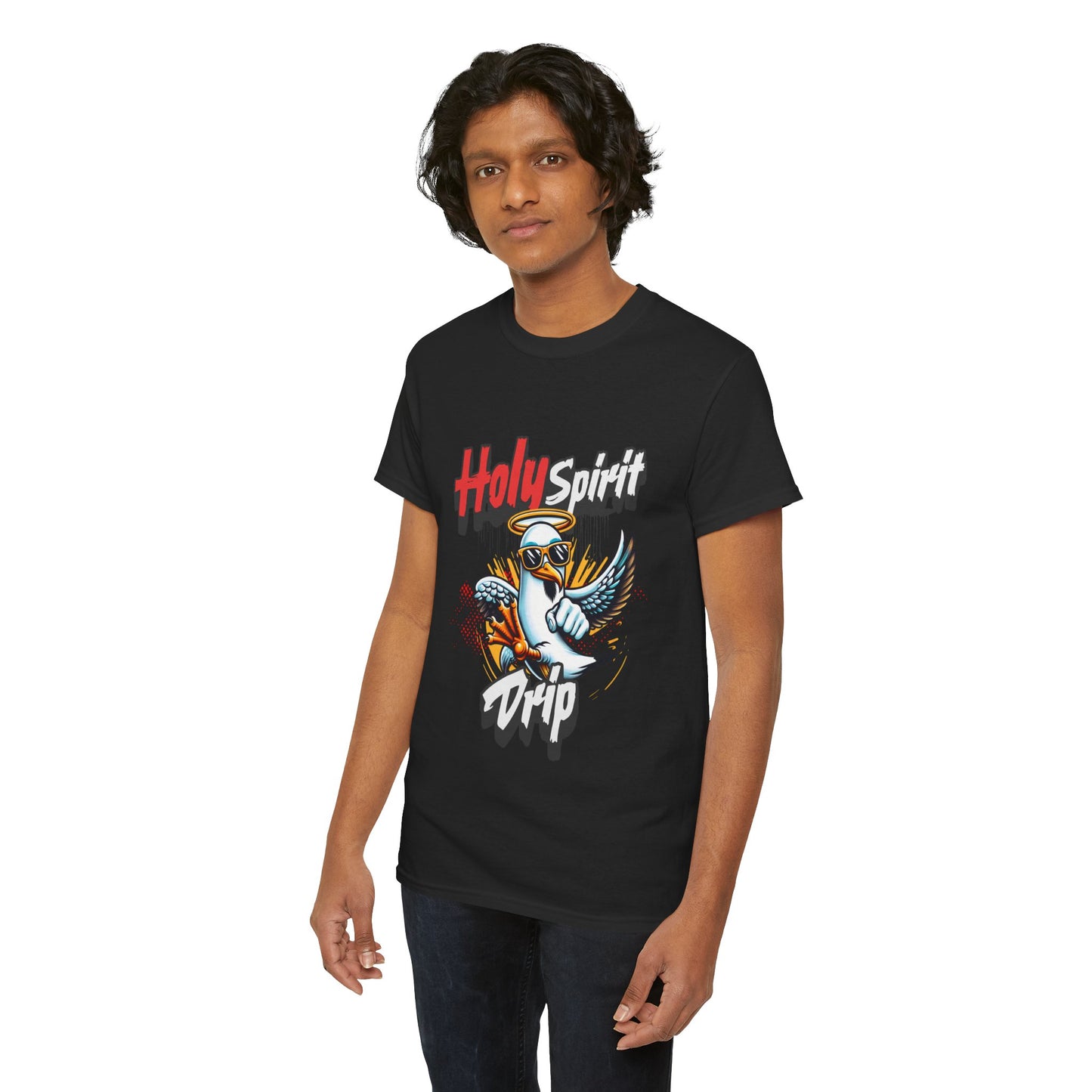 Holy Spirit Drip Unisex Heavy Cotton Tee - Unique Graphic Tee for Everyday Style
