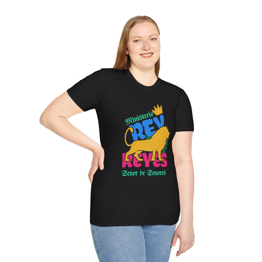 Ministerio Crew Unisex Softstyle T-Shirt - Vibrant Lion Design for Casual Wear