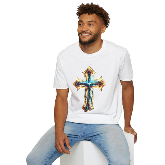 Cross Design Unisex T-Shirt | Spiritual Apparel | Faith-Based Gift for Holidays, Casual Wear, Affirmation Tee