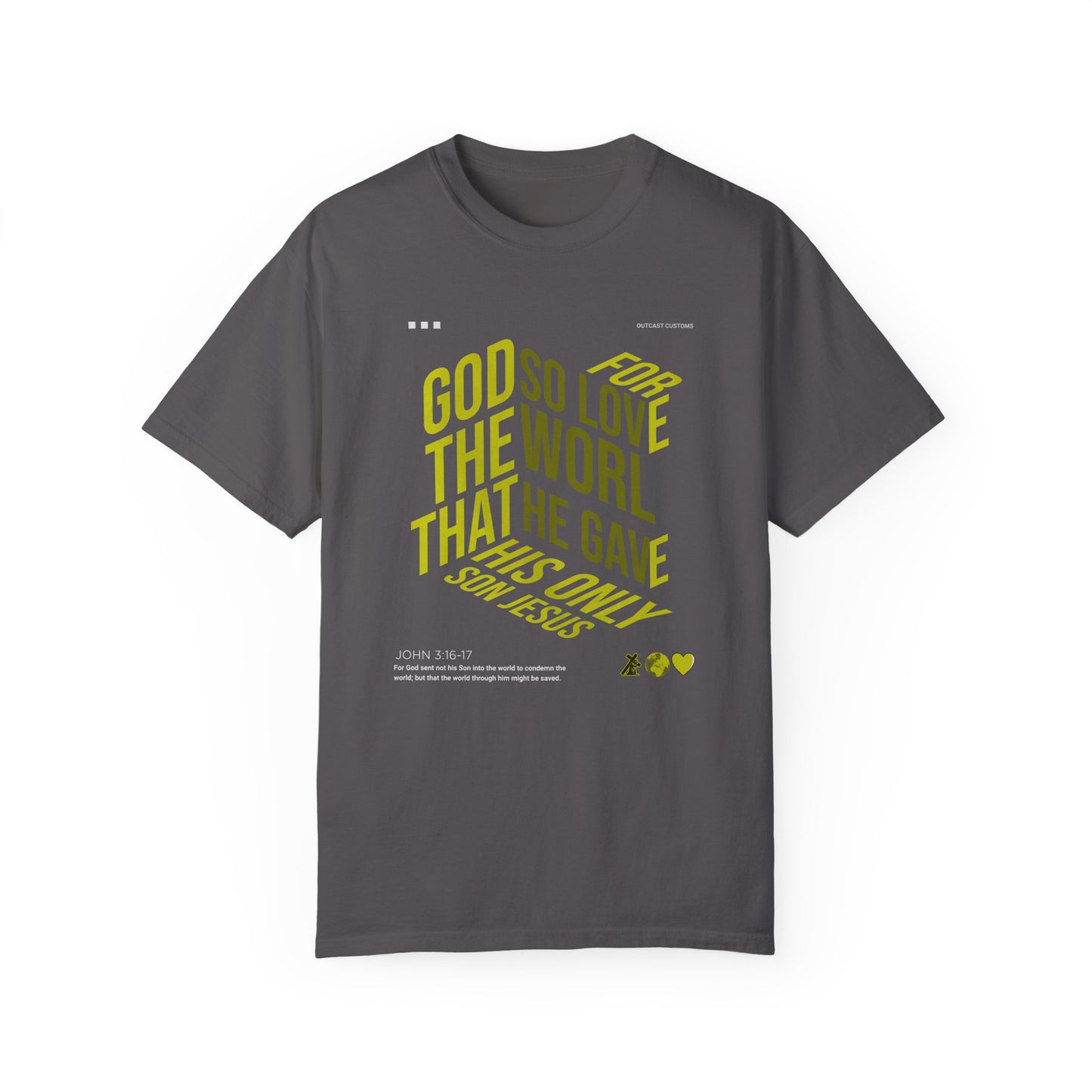 Inspirational Faith T-Shirt - "For God So Loved the World"