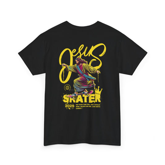Jesus Skater Unisex Heavy Cotton Tee - Cool and Casual Faith-Inspired Shirt