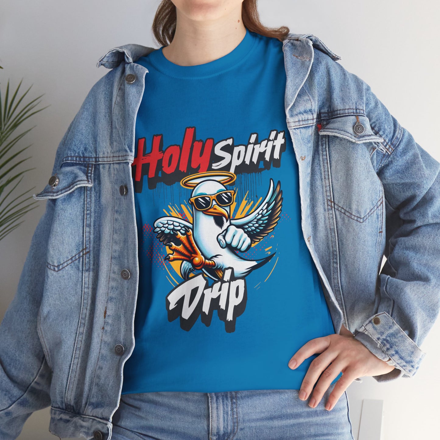 Holy Spirit Drip Unisex Heavy Cotton Tee - Unique Graphic Tee for Everyday Style